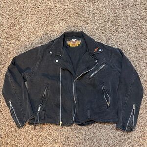 Harley-Davidson Black Denim Biker Jacket